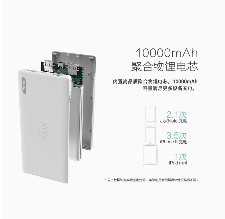 2A Qiaowei JP83 nhanh phí điện thoại di động Po 10000 mA phí kép ánh sáng đầu ra Big Phổ điện thoại di động Andrews táo cô gái mì spaghetti - Ngân hàng điện thoại di động sạc dự phòng baseus