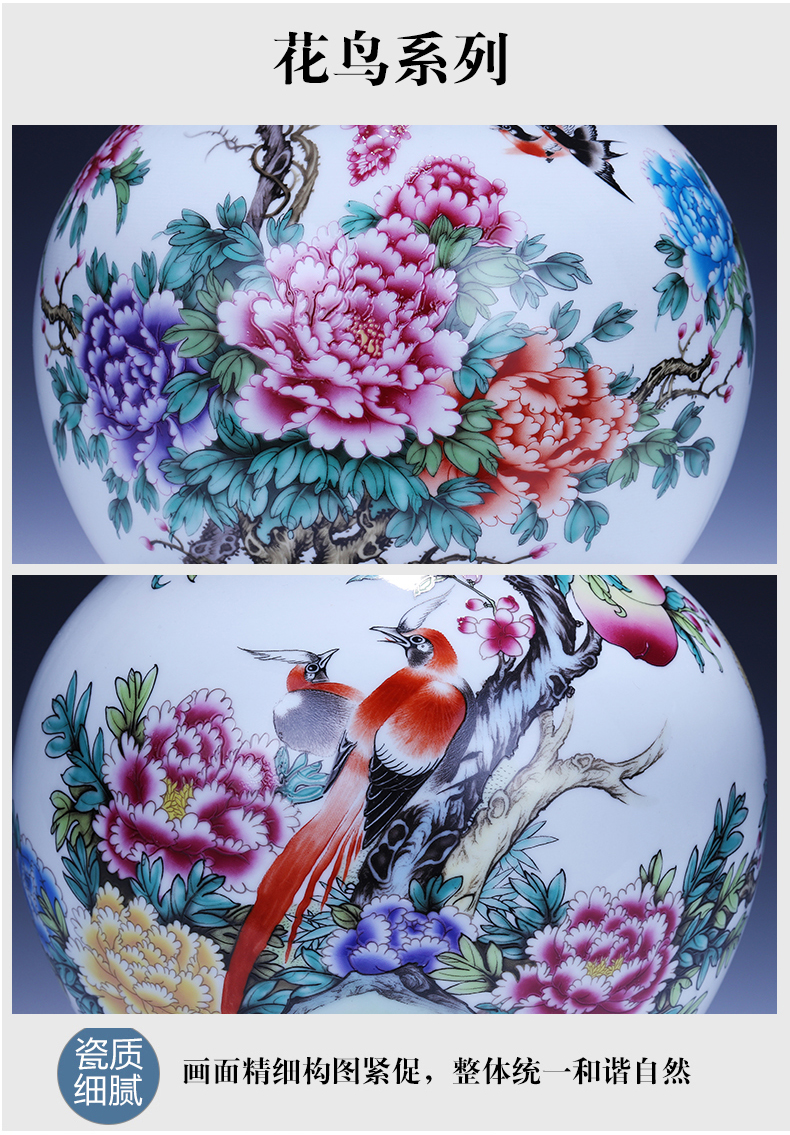 Jingdezhen ceramics powder enamel vase furnishing articles of modern Chinese style household flower arrangement sitting room TV ark, wine accessories