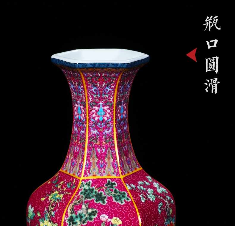 Jingdezhen ceramics imitation qianlong vase retro classic Chinese style household flower arrangement sitting room porch decoration furnishing articles