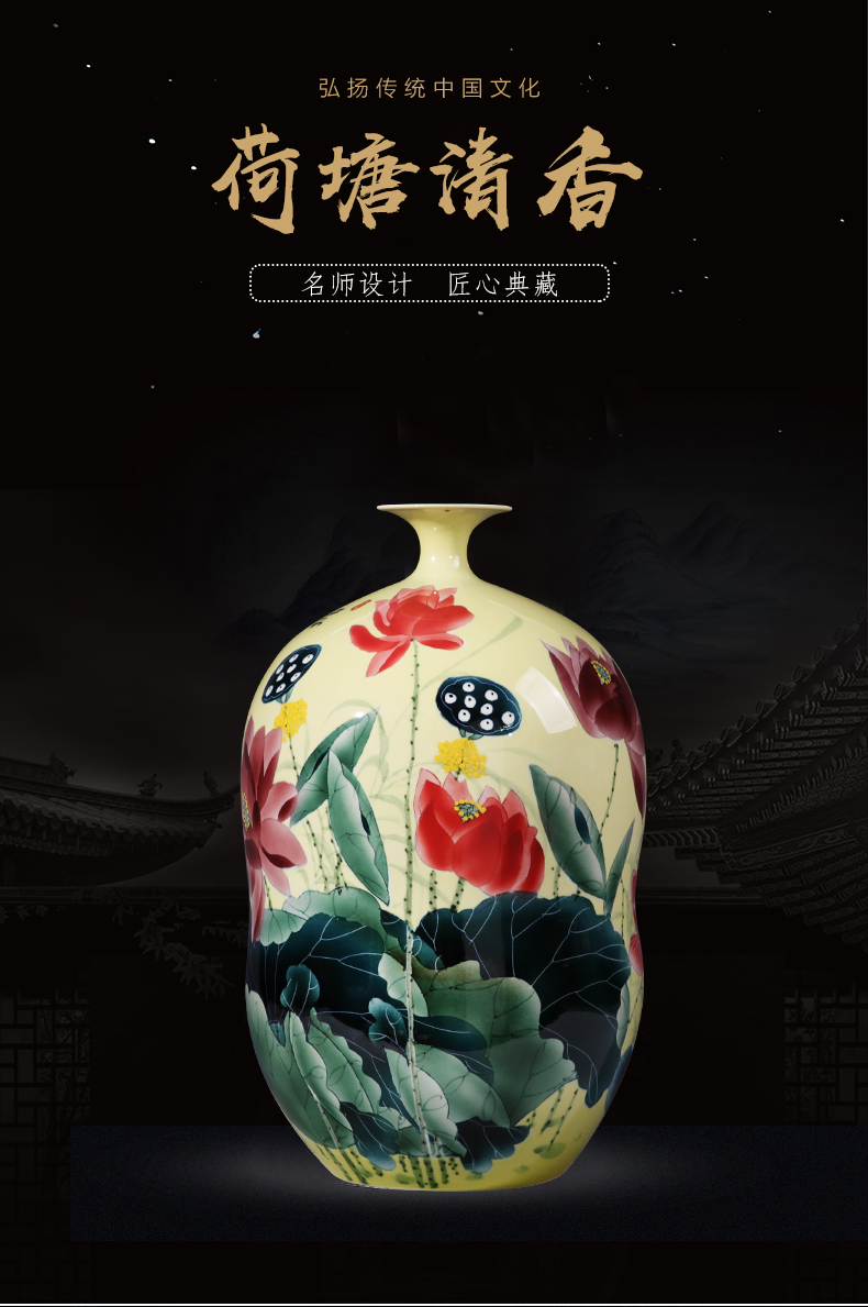 Jingdezhen ceramics powder enamel vase hand - made lotus gourd bottle of flower arranging furnishing articles sitting room of Chinese style household ornaments