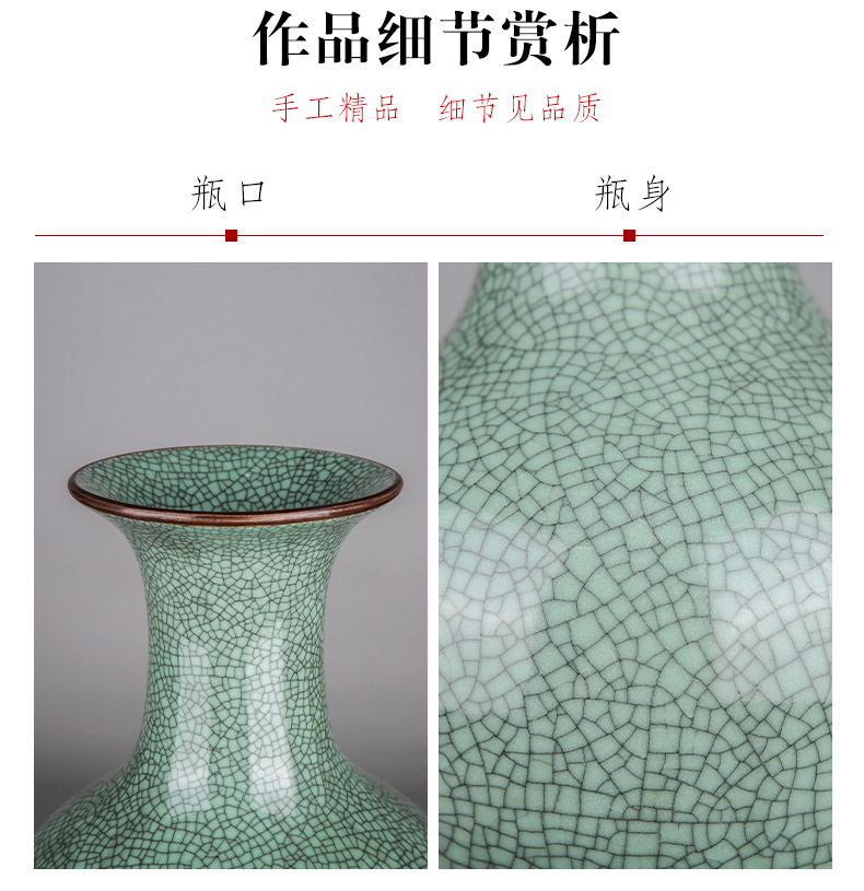 Jingdezhen ceramics archaize crack blue glaze on large vases, Chinese style restoring ancient ways home sitting room adornment is placed