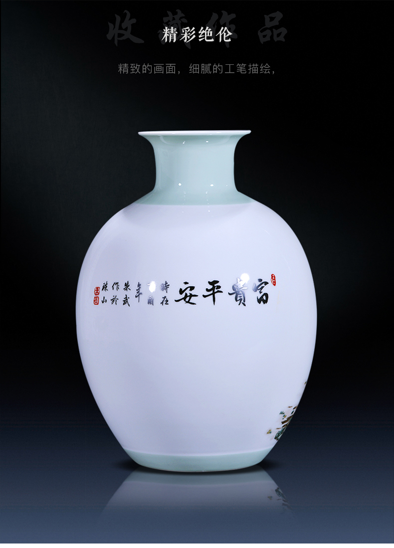 Jingdezhen ceramics vase furnishing articles sitting room flower arranging pastel sitting room of Chinese style household wine TV ark, adornment