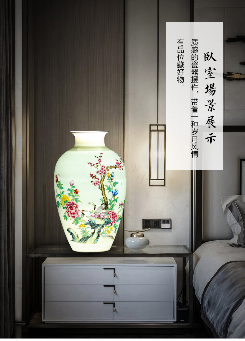 Jingdezhen ceramics powder enamel thin foetus vases, flower arranging furnishing articles of Chinese style is contracted home sitting room TV ark, adornment