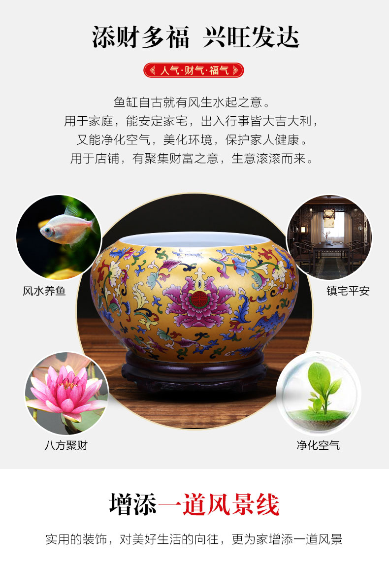 Jingdezhen ceramics feng shui plutus aquarium cornucopia water lily flower pot of tea to wash to writing brush washer water shallow place ornament