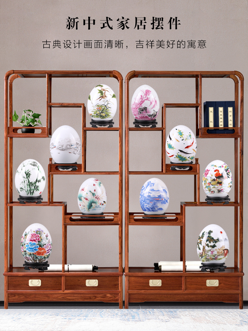Jingdezhen ceramics f egg new Chinese style household living room TV cabinet wine furnishing articles crafts jewelry ornament