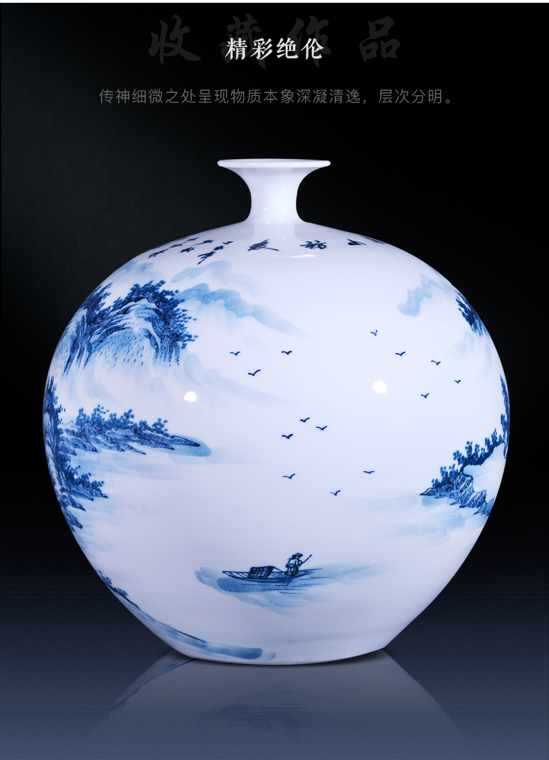 Jingdezhen ceramics glaze color hand - made under ground vase pomegranate bottles of large landscape bottle Chinese style living room furnishing articles