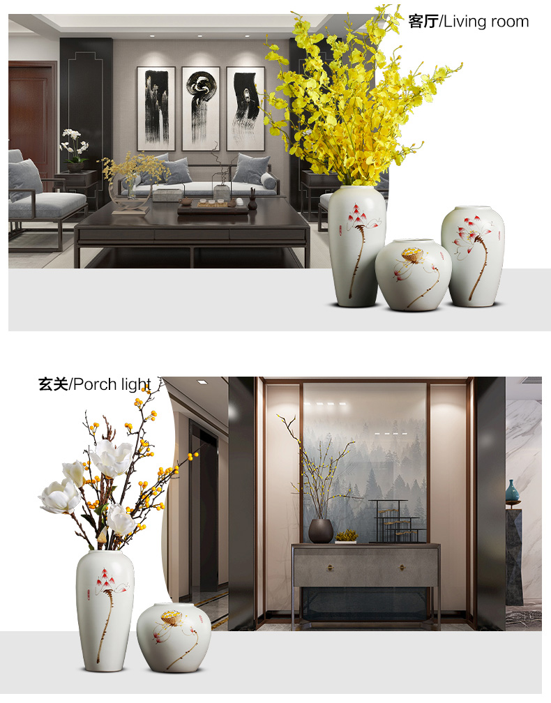 Jingdezhen ceramics hand - made vases, I and contracted sitting room of Chinese style household flower arranging TV ark adornment furnishing articles