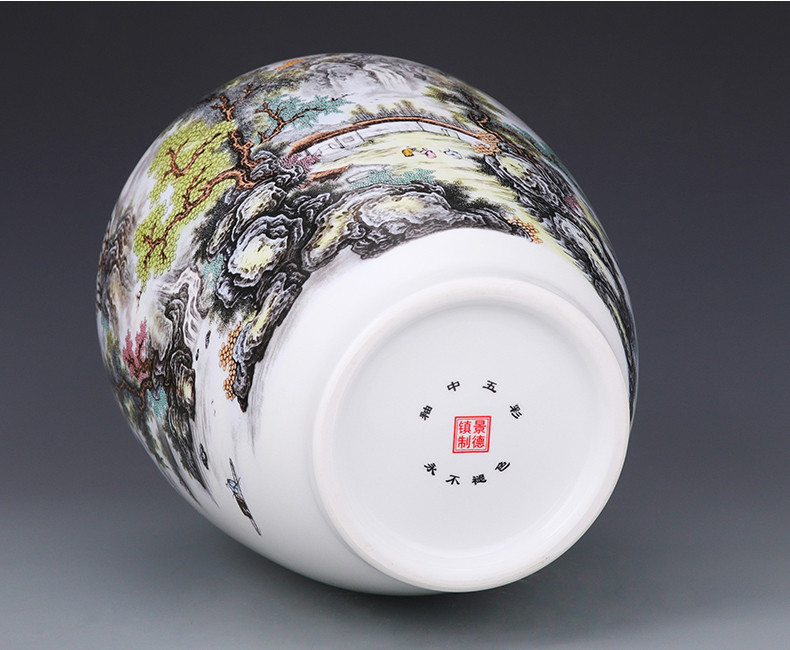 Jingdezhen ceramics pastel landscape vase furnishing articles of modern home sitting room flower arranging wine TV ark, adornment