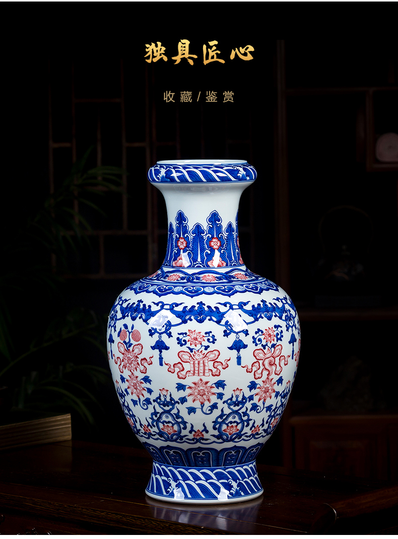 Jingdezhen ceramics hand - made of blue and white porcelain vase furnishings sitting room TV ark, Chinese arts and crafts porcelain restoring ancient ways