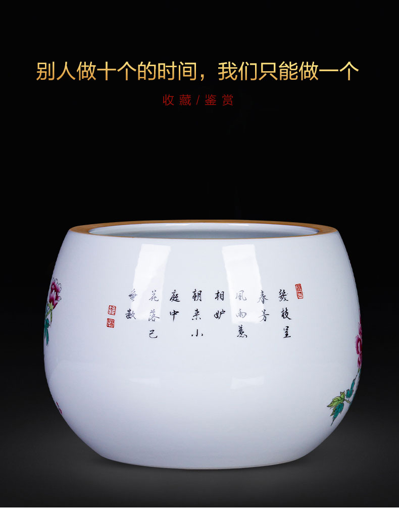 Jingdezhen ceramics powder enamel cornucopia hydroponic plant new home desktop sitting room adornment is placed in the basin