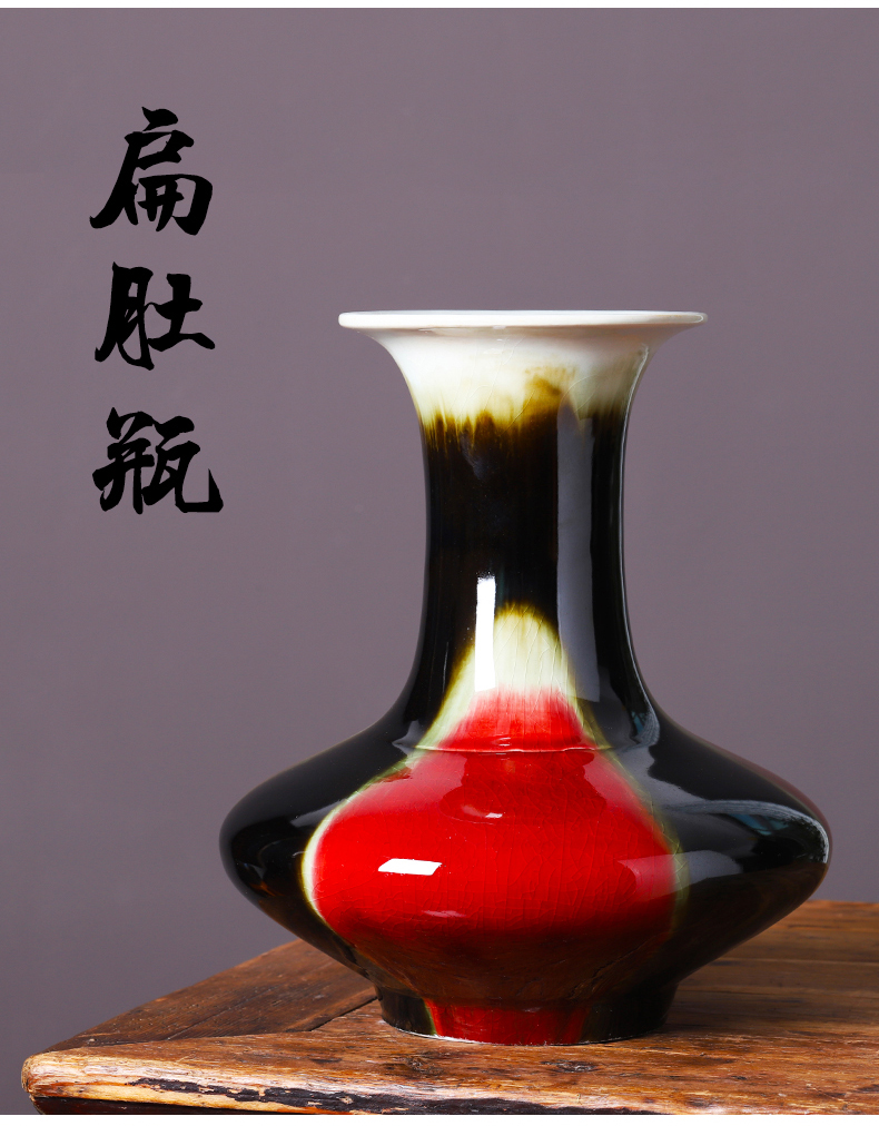 Jingdezhen porcelain ceramic ruby red vase large furnishing articles sitting room of Chinese style household adornment ornament porcelain arranging flowers