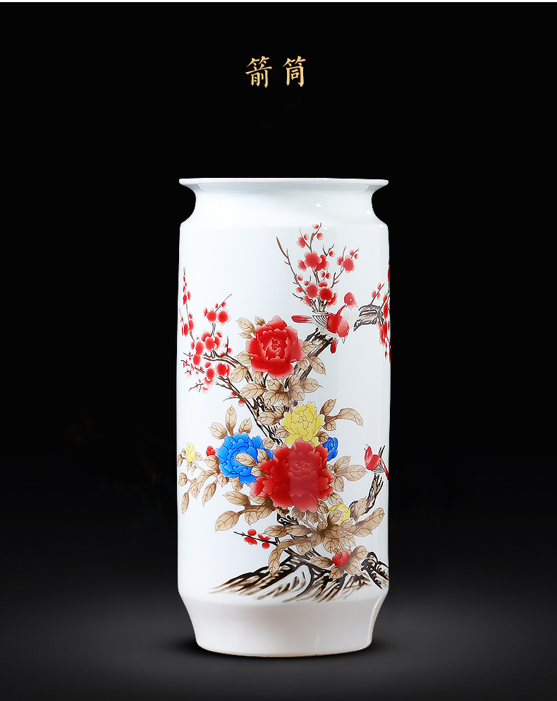 Jingdezhen ceramics powder enamel peony flowers in the vase is placed the new Chinese style big hydroponic home sitting room adornment