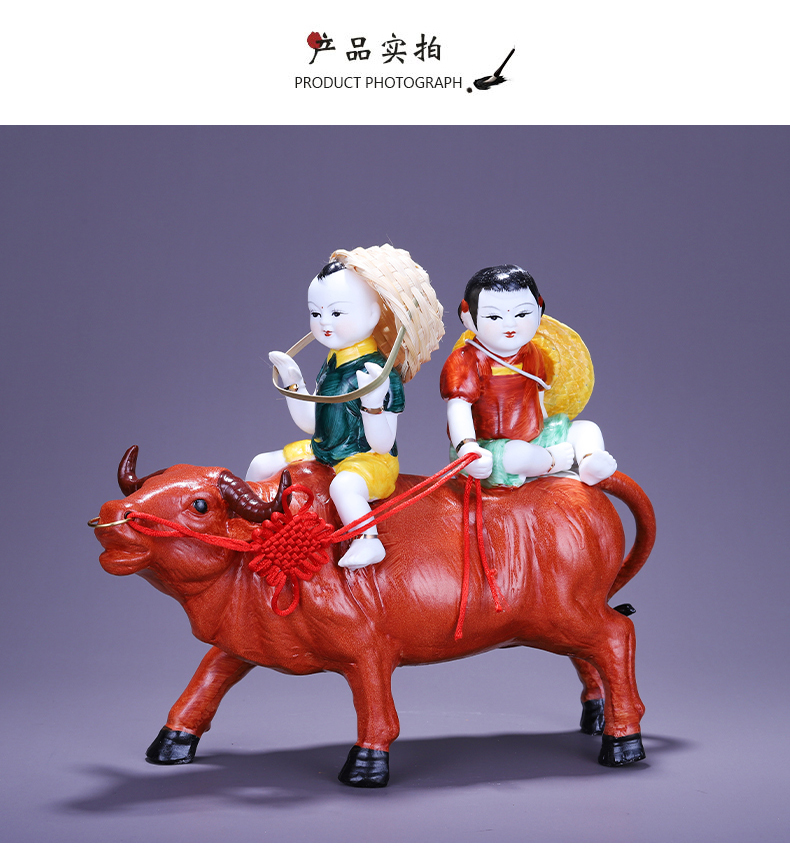 The sitting room porch lucky boy riding a cow and feng shui home decoration wine porch furniture furnishing articles ceramic arts and crafts