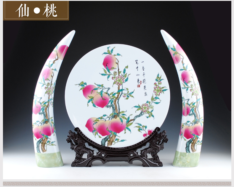 Three - piece vase of jingdezhen ceramics handicraft furnishing articles of Chinese style household living room TV cabinet porch decoration