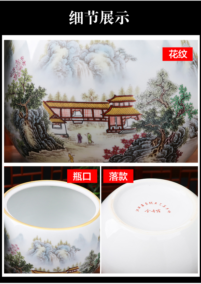 Jingdezhen ceramics hand - made pastel caddy fixings puer tea cake tin with large storage household act the role ofing is tasted furnishing articles