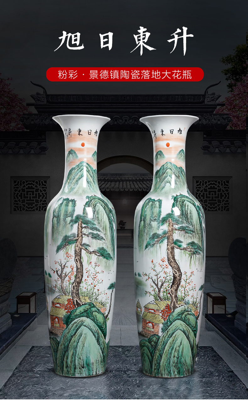 Jingdezhen ceramics hand - made extra large size vase home sitting room adornment the pre - opening hotel floor furnishing articles