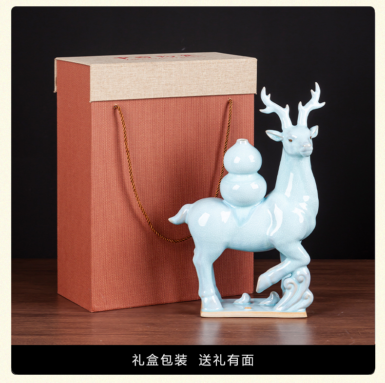 Jun porcelain borneol f deer ceramic daily gifts creative home furnishing articles of new Chinese style living room office accessory products