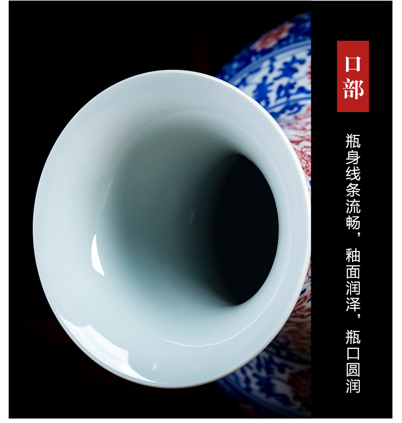 Jingdezhen ceramics hand - made porcelain of archaize of blue and white porcelain vase qianlong rich ancient frame TV ark, furnishing articles of handicraft