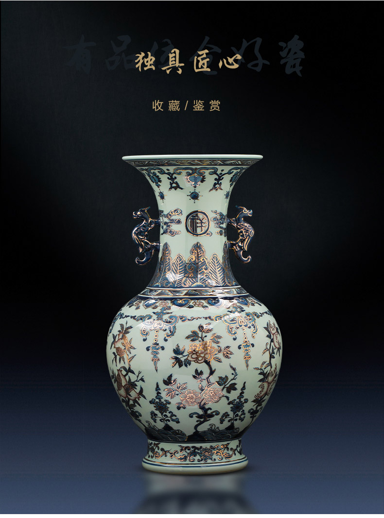 Jingdezhen ceramics famous master see colour imitation qianlong classical light blue and white porcelain vase key-2 luxury furnishing articles household act the role ofing is tasted