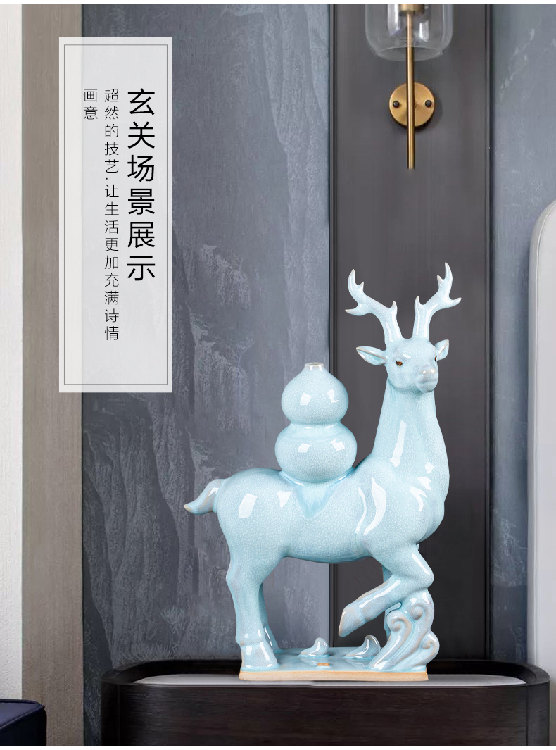 Jun porcelain borneol f deer ceramic daily gifts creative home furnishing articles of new Chinese style living room office accessory products