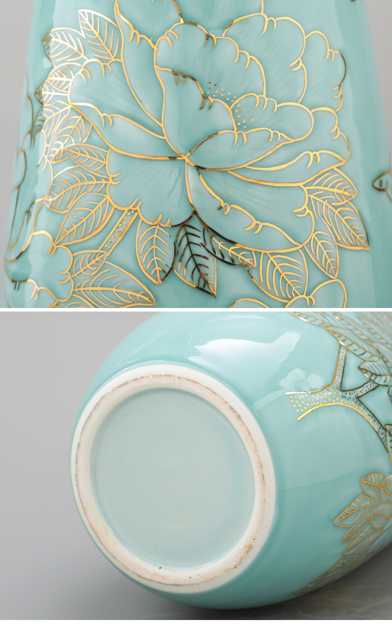 Master of jingdezhen ceramics hand - made the see colour blue glaze vase blooming flowers f tube TV ark adornment furnishing articles