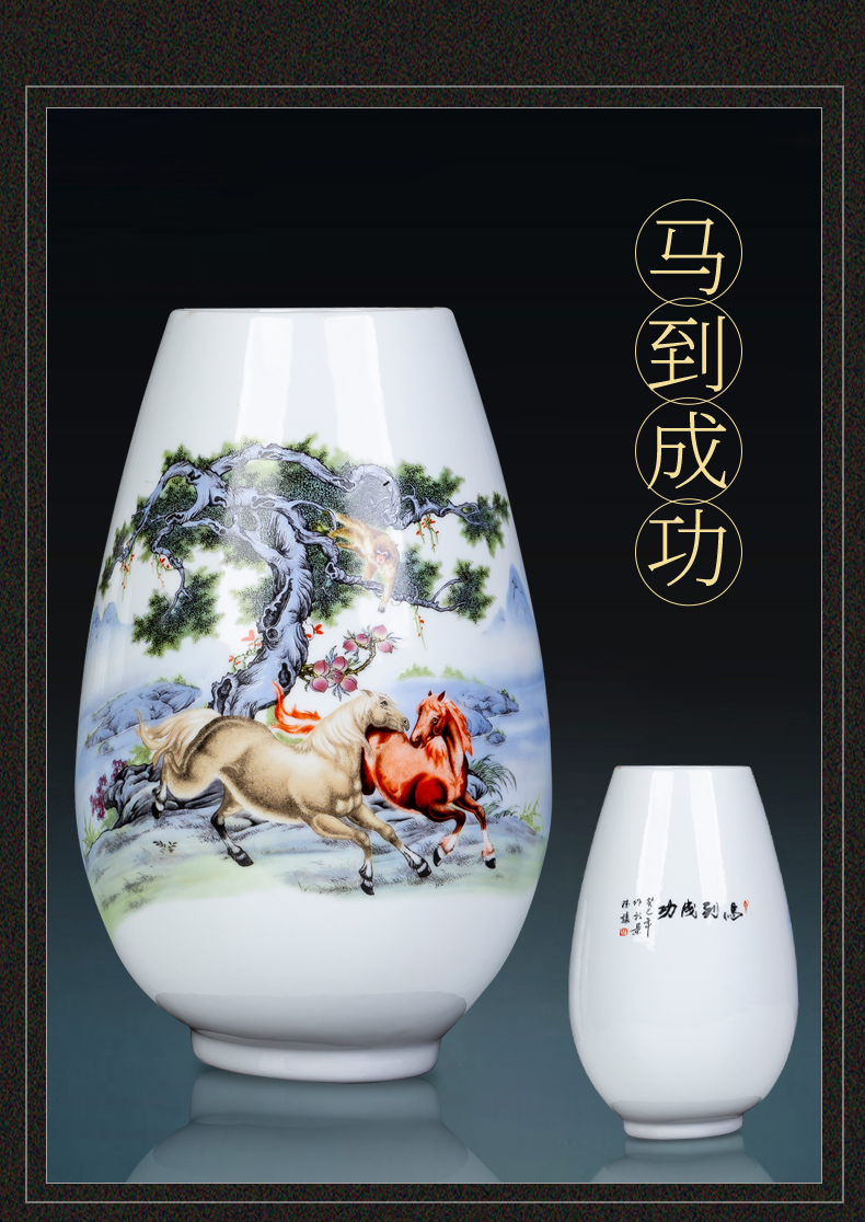 Jingdezhen ceramics small landscape f cylinder vases, flower arranging furnishing articles rich ancient frame the sitting room of Chinese style household ornaments