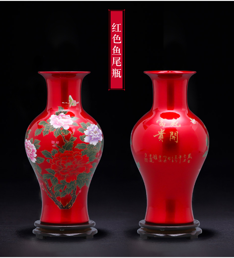 Jingdezhen ceramics glaze crystal vase furnishing articles flower arranging the modern Chinese style household wine sitting room adornment ornament
