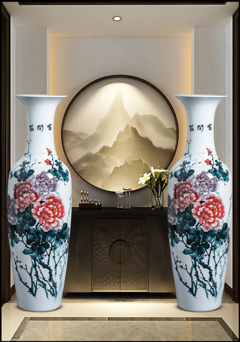 Jingdezhen porcelain ceramic hand - made luck, large vases, new Chinese style hotel sitting room adornment is placed