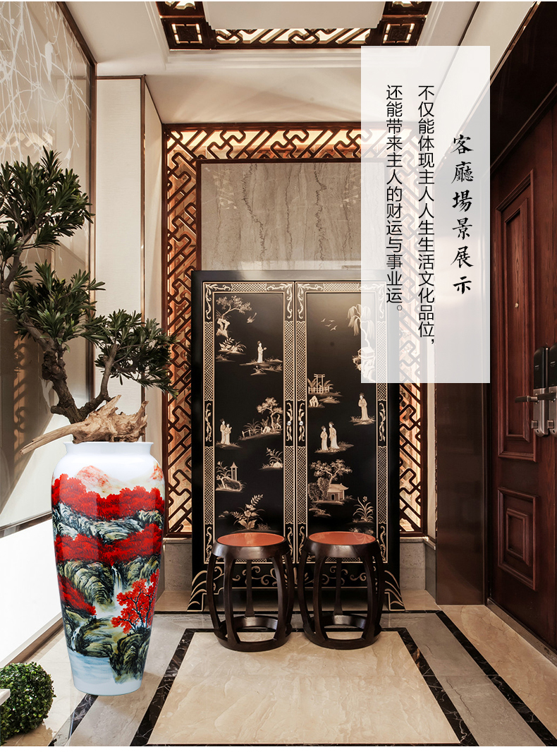 Jingdezhen ceramics by hand big vase landed high bottle cylinder straight household act the role ofing is tasted furnishing articles in the living room