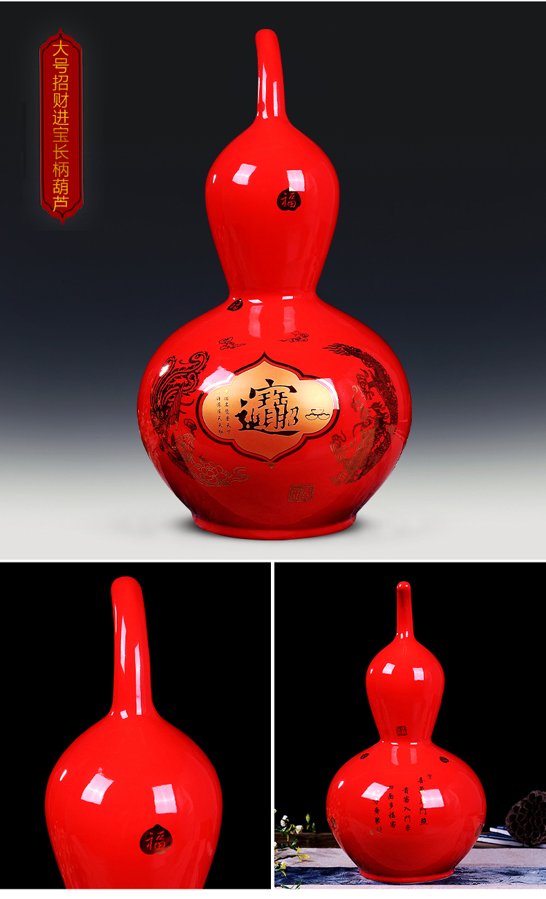 Jingdezhen ceramics China red vase large modern household, sitting room adornment flower arranging TV ark, act the role ofing is tasted furnishing articles