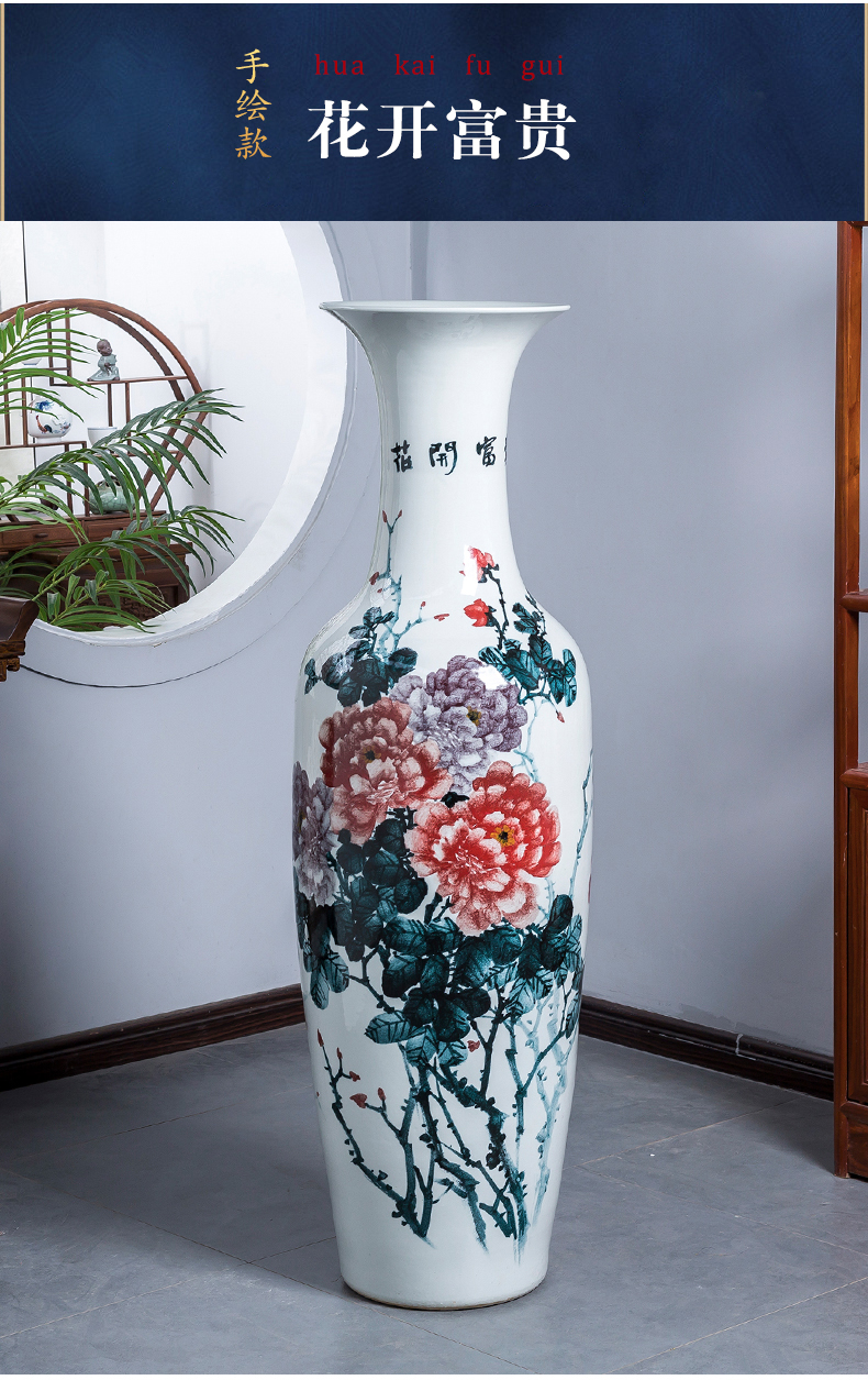 Jingdezhen porcelain ceramic hand - made luck, large vases, new Chinese style hotel sitting room adornment is placed