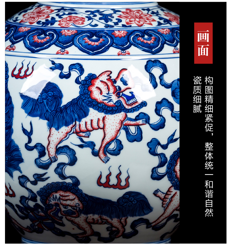 Jingdezhen ceramics hand - made porcelain of antique Chinese blue and white porcelain vase qianlong sitting room flower arranging furnishing articles of handicraft