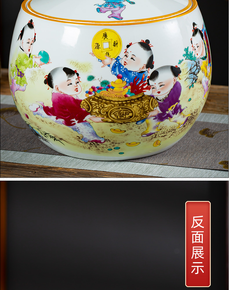 Jingdezhen ceramics caddy fixings loose tea pot a thriving business with cover seal storage tank large household moistureproof