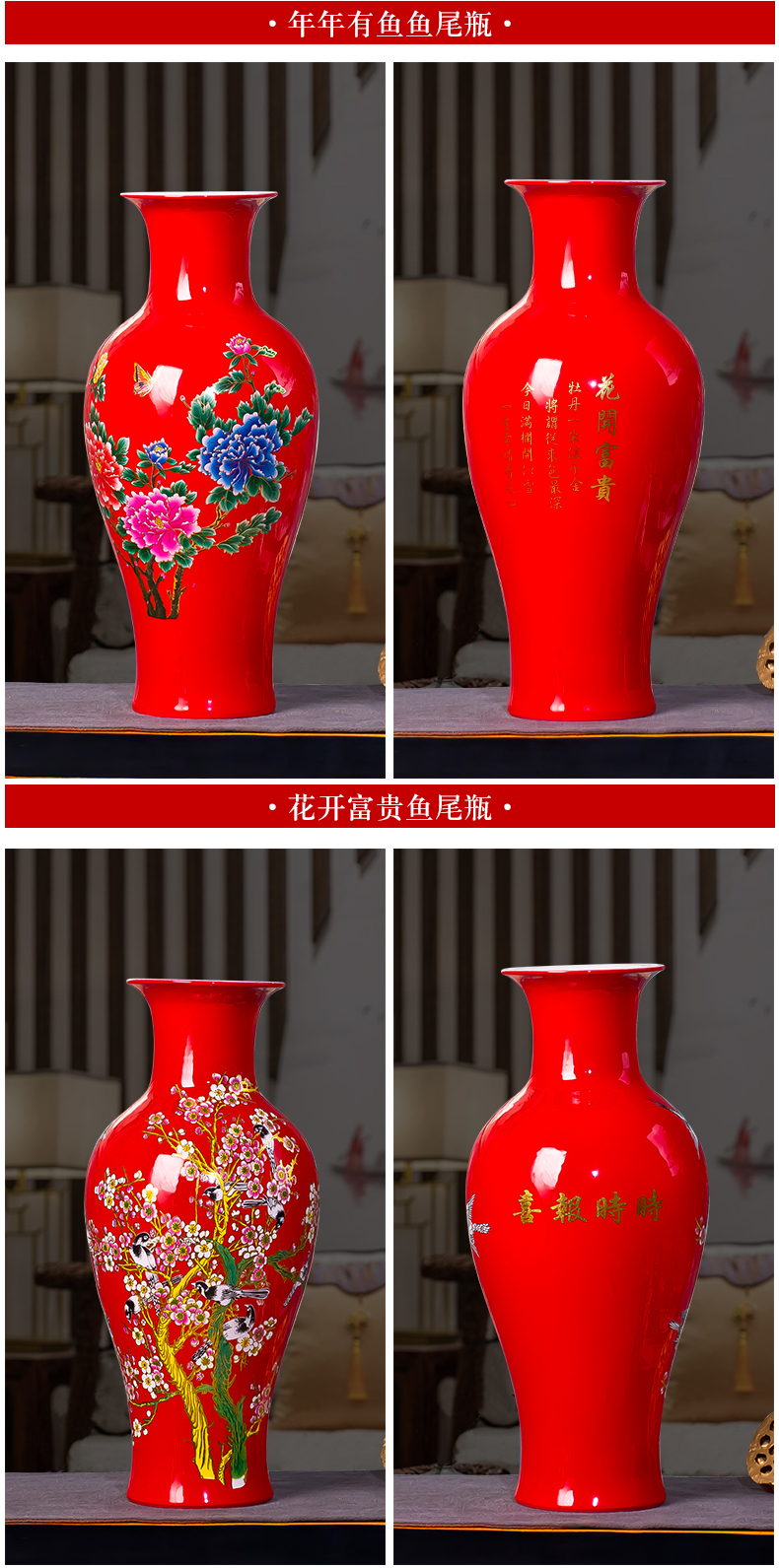 Jingdezhen ceramics titian lucky bamboo vase furnishing articles household act the role ofing is tasted I sitting room flower arranging the lily flowers