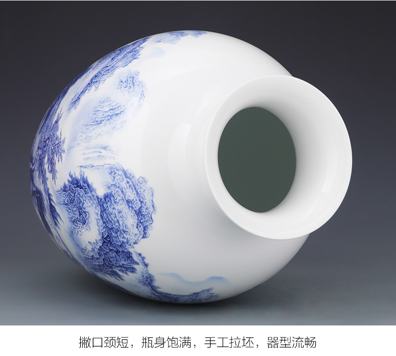 Jingdezhen ceramics landscape of blue and white porcelain vases, flower arranging furnishing articles mesa of the sitting room of Chinese style household decorations decoration