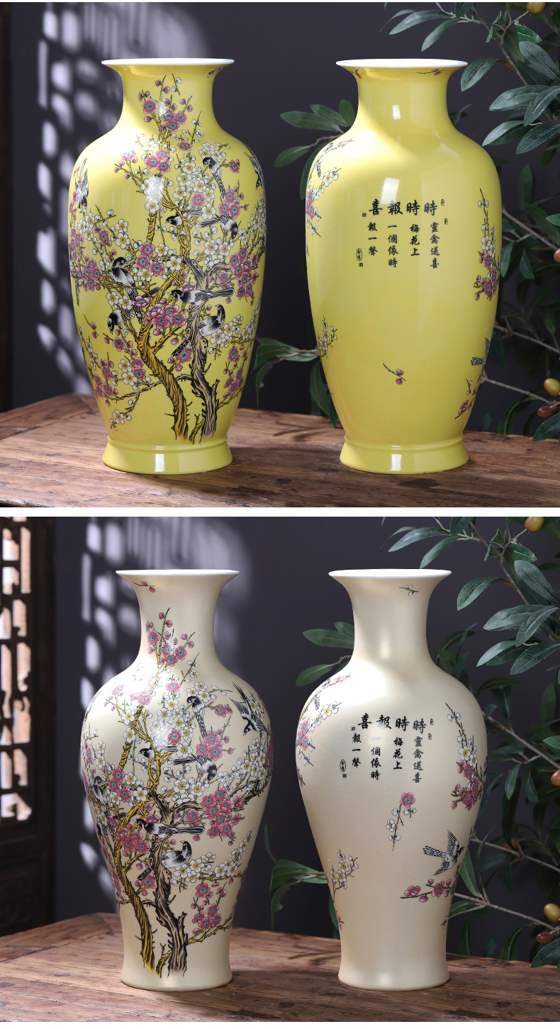 Jingdezhen ceramics vase landing large Chinese flower arranging sitting room adornment TV ark, act the role ofing is tasted furnishing articles of handicraft