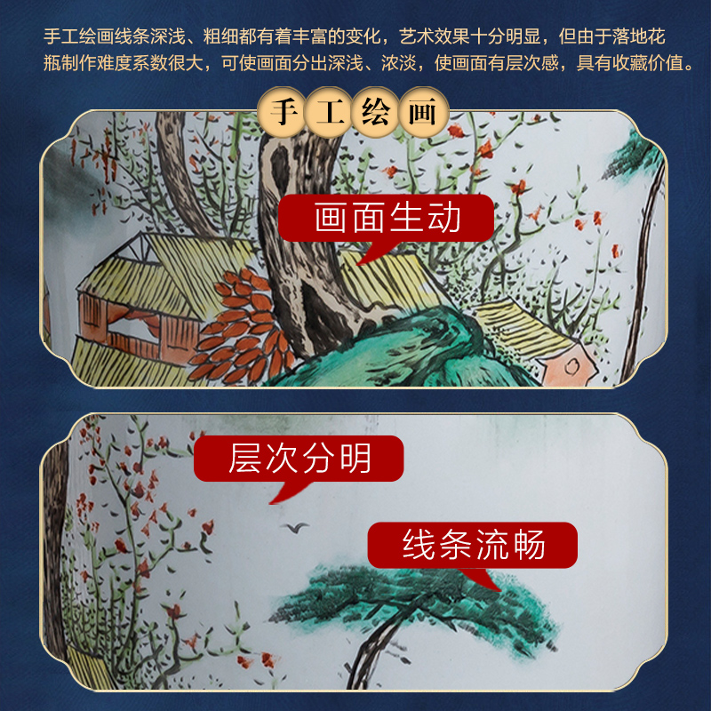 Jingdezhen ceramics hand - made extra large size vase home sitting room adornment the pre - opening hotel floor furnishing articles
