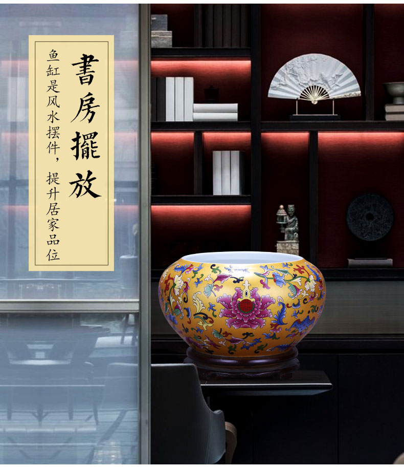 Jingdezhen ceramics feng shui plutus aquarium cornucopia water lily flower pot of tea to wash to writing brush washer water shallow place ornament