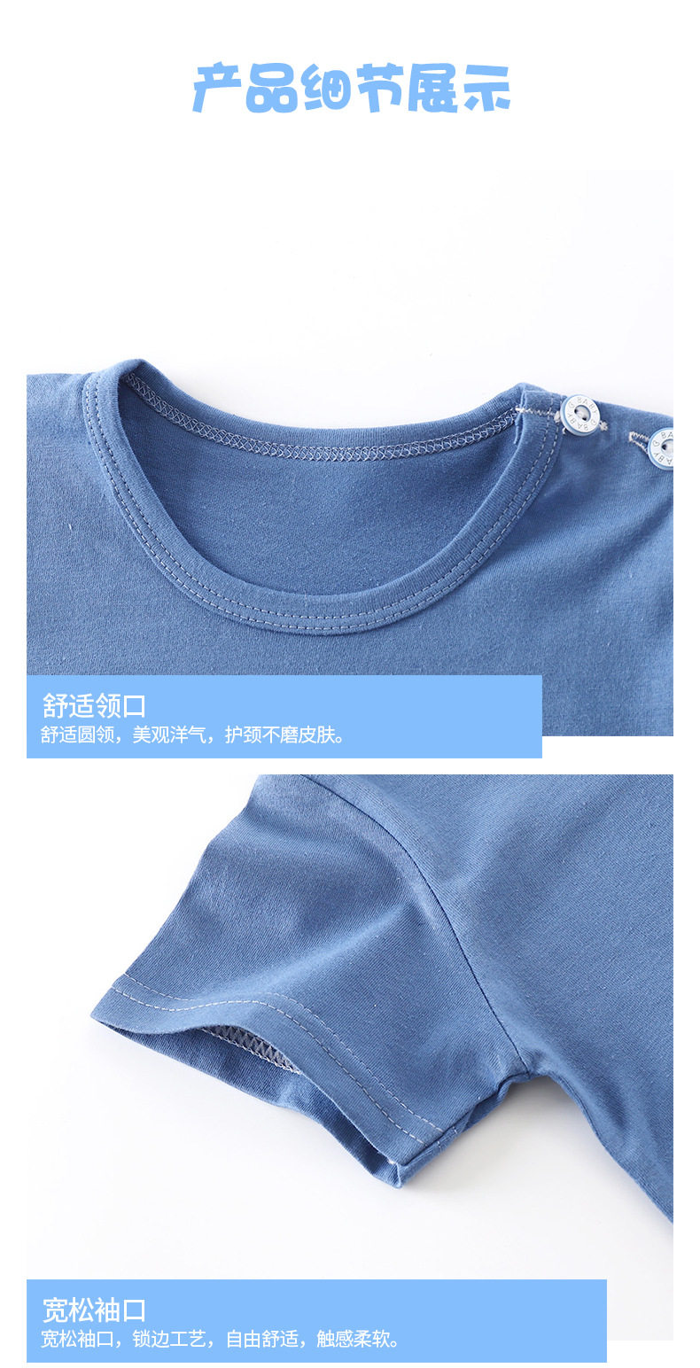 Kids Cotton Short Sleeve T-Shirt & Shorts Set - Cute Cartoon Summer Outfit O1CN01Xd2jLW1iSkNLrSJY4 !!497464412