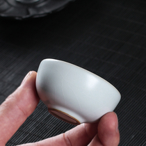 Ru kiln Moon White product Cup Single Cup Kung Fu Tea Cup antique open film can raise ceramic small Cup Japanese Master Cup home