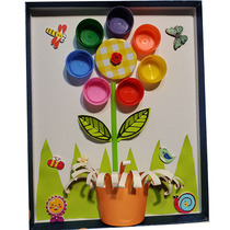 Waste use underwater world finished hand-made class materials package beverage bottle cap shoe box cover paste flower