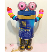 Turn waste into treasure waste use environmentally friendly manual waste sorting creative robot milk powder cans small production
