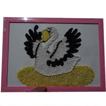 Grain paste painting handmade DIY seed painting Swan A4 jam with photo frame Bird figure Finished product