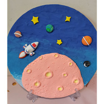 Ultra-light clay works painting finished Childrens DIY clay can be customized with various themes colored mud astronauts space