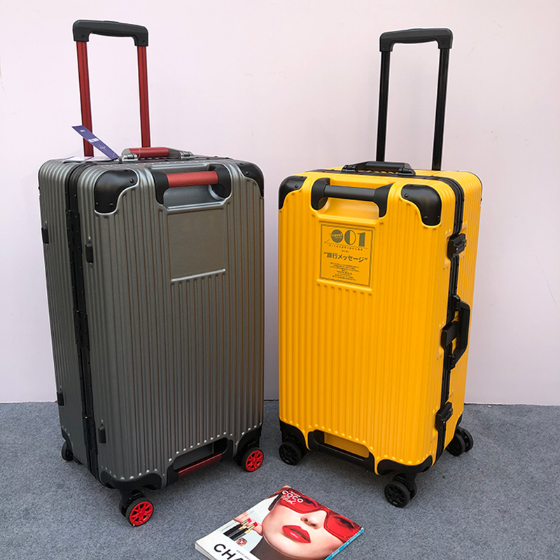 Japanese password box suitcase Men's thickened high face value aluminum frame pull-lever case mute universal wheel large capacity 28 inch