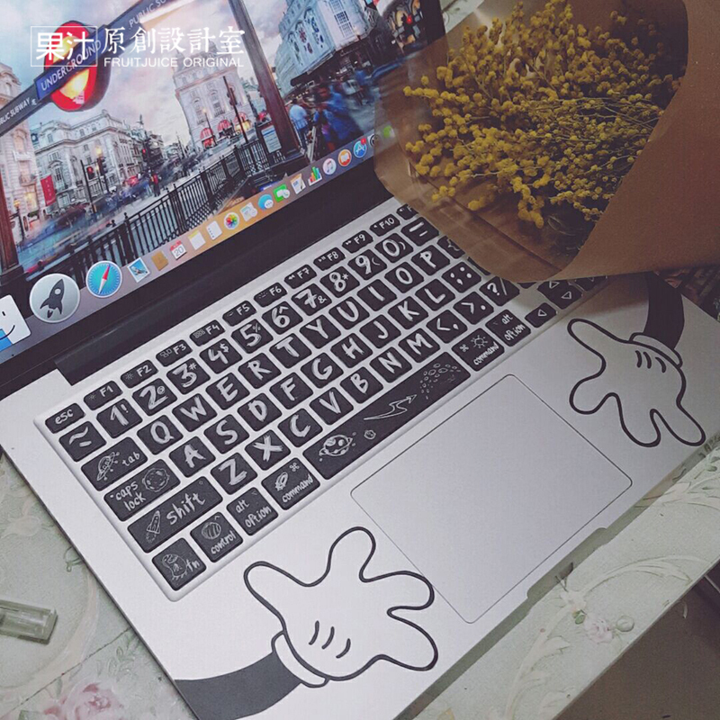 Suitable for Mac Pro Keyboard Stickers, Apple Laptop Film, MacBook Air Key Stickers, Semi-Transparent