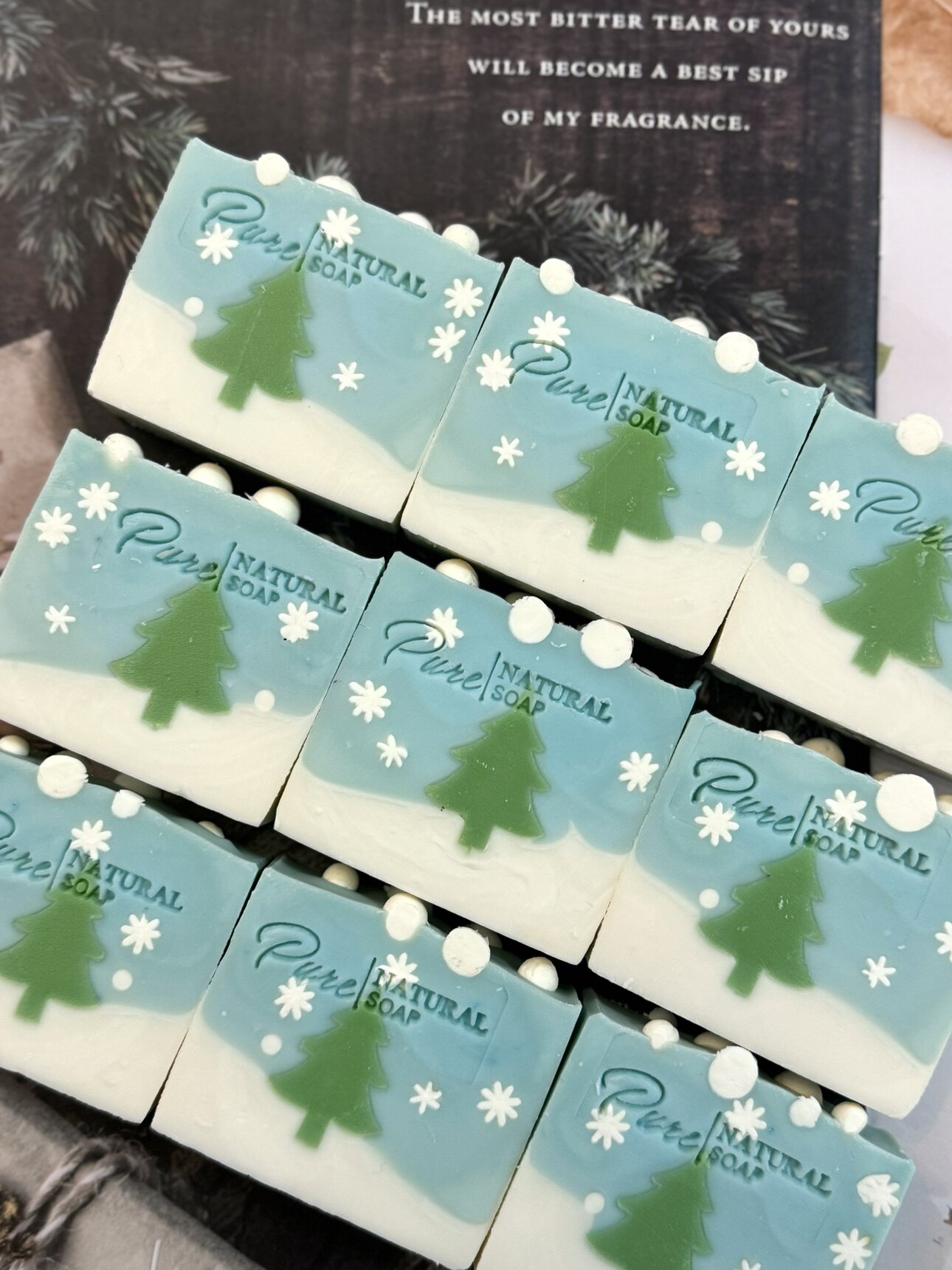 Winter pine trees Snow flowers Christmas tree gift companion gift ideas Creative Cutting Soap Children Cute Classmates-Taobao