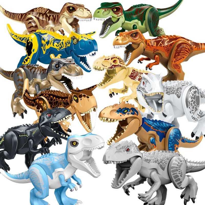 Large Tyrannosaurus Rex, Velociraptor, Pterosaur, Scimitar Dinosaur World Building Blocks Jurassic Assembly Toy Scene Model