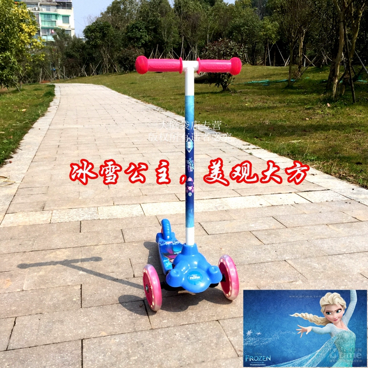 Đích thực ice Công Chúa FROZEN Aisha elsa Spider-Man 3 bánh xe scooter trẻ em của đu xe ba bánh xe đẩy em