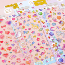 Japanese girl heart cute hand account diary decorative stickers hot gilding edge hipster hand account material Sticky Stickers waterproof